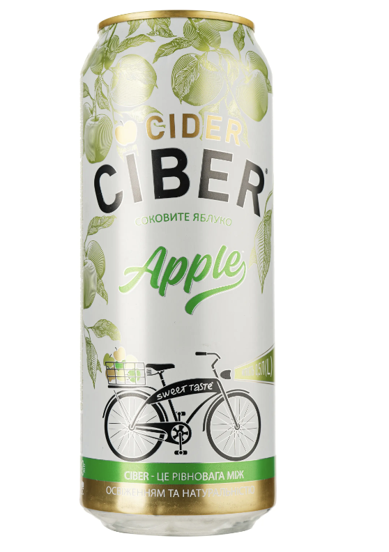 Сидр Ciber Яблуко солодкий газ. 5-6% 0.5 л з/б